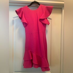 Amanda Uprichard Pink Flutter Sleeve Cocktail Dress